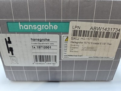 Hansgrohe 15712001:HANS Thermostatic Shower Trim POLISHED CHROME New!