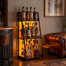 3Tier Vintage Liquor Cabinet Wine Bottle Display Shelf for Home Bar Space Saving