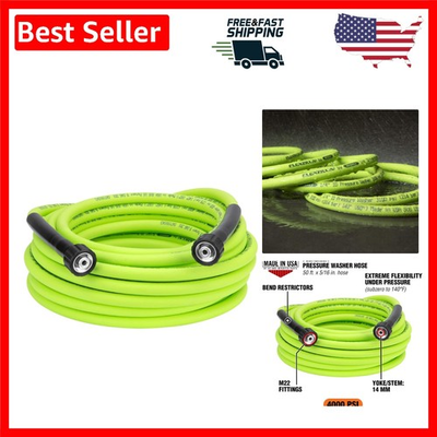 #ad ZillaGreen 50#x27; Pressure Washer Hose 5 16quot; 4000 PSI Extreme Flexibility $192.99