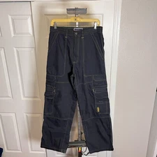 Vintage Y2K Sonoma Performance Cargo Pants Mens 30x30 Black Utility Baggy JNCO