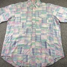 Vintage Brooks Brothers Shirt Mens Extra Large Multicolor Patchwork Madras USA