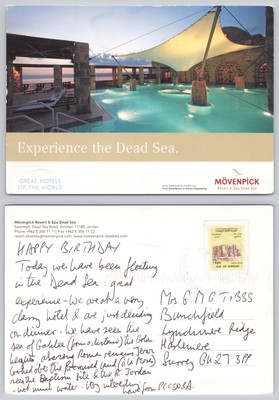 c33497 Movenpick Resort & Spa Hotel Totes Meer Jordanien Postkarte 2008 Stempel