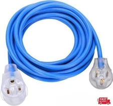 Welder Extension Cord Heavy Duty 25 Feet 6-50 Nema R Plug Lighted Welding Cord