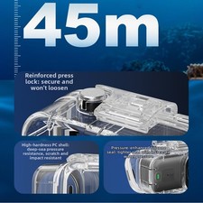 45M Tauchkoffer für DJI für Osmo Kamera PC Hartglas Linse Klarschale