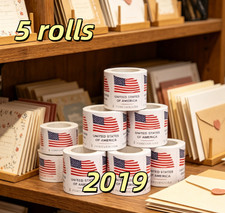 New Sealed Newest 2019 5 ROLLS Of 100 USPS-po...