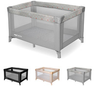 My Babiie Travel Cot Lightweight From Birth Easy Fold with Mattress Grey