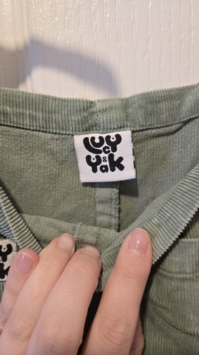 Lucy And Yak Cotton Corduroy Dungarees Colour Green Bay Size 16L Long - Picture 2 of 5