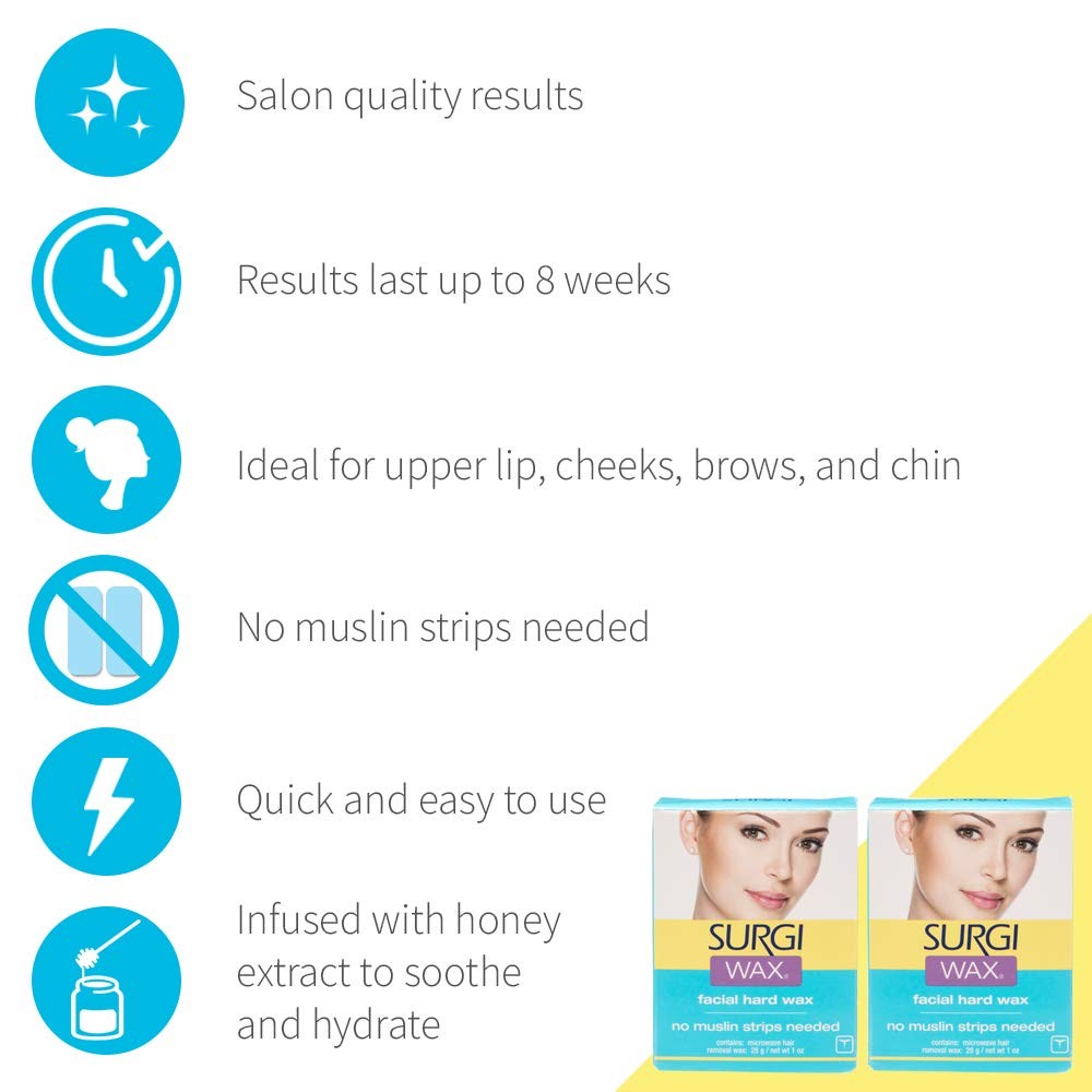 Microwaveable Facial Hair Removal Wax, Hard Wax Kit – Stripless Hair Removal ...