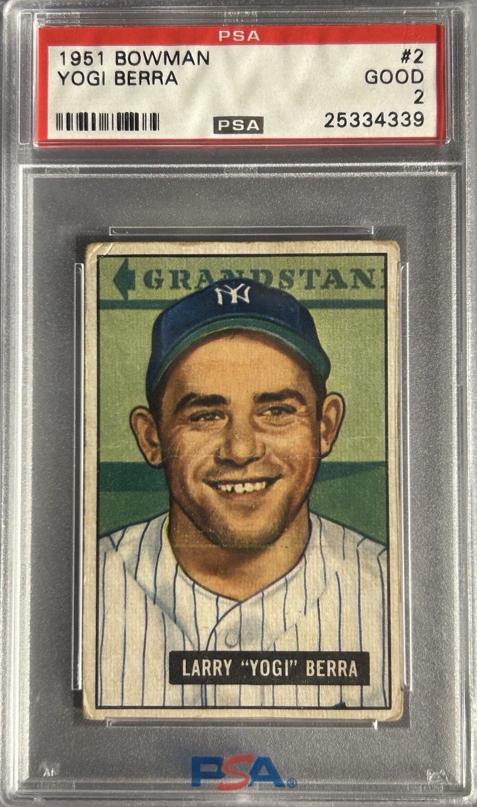 1951 BOWMAN YOGI BERRA PSA GOOD 2