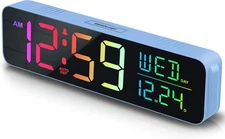 Peakeep Loud Digital Alarm Clock Large Display for Bedrooms with Date, Day of We
