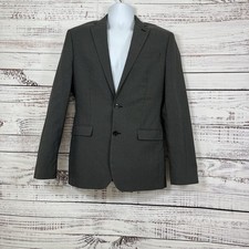 Express Photographer Blazer Mens Size 36 Gray Button Fitted Long Sleeve