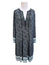 White House Black Market Floral A-Line Dress Size XL Multicolor Long Sleeve NEW
