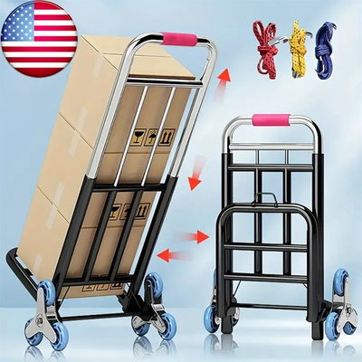 #ad Stair Climbing Hand Truck Heavy Duty Dolly Cart for Stairs Wheels 3 Elastic Rope $30.98
