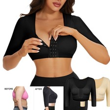 Women Upper Arm Slimming Shapewear Compression Sleeve Tops Posture Corrector US