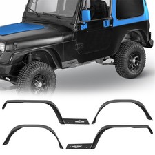 4pcs Front Rear Slim Flat Steel Fender Flares Fit 1987-1995 Jeep Wrangler Yj