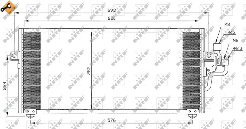 NRF 35268 Condenser, air conditioning for MITSUBISHI