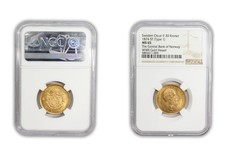1874 Sweden Oscar II 20 Kroner Type 1 Gold Coin NGC MS 65 WWII GOLD HOARD TYPE