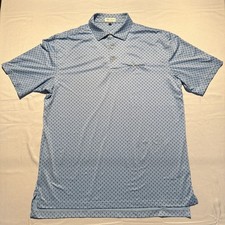 Peter Millar Summer Comfort All Over Skull Print Performance Polo Men Large Blue