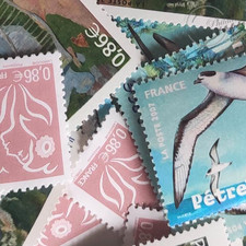 LOT DE 100 TIMBRES-POSTE 0.86 € AFFRANCHISSEMENT SOUS FACIALE VALEUR 86€