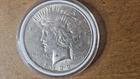 1922 US Peace Silver Dollar $1 AU Appears to be Error on Reverse - Blowhole