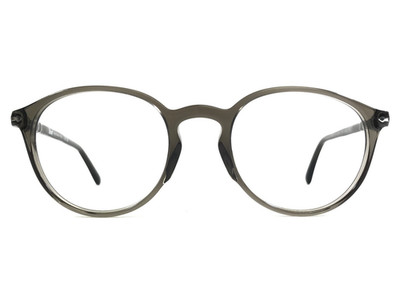 Persol Eyeglasses Frames 3218-V 1103 Transparent Gray Round Full Rim 51-21-145
