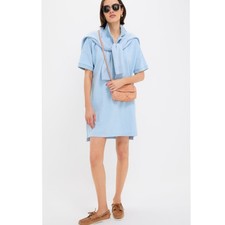 Tuckernuck The Pique Teller Oversized Polo Dress Heather Chambray Blue XL  NWT