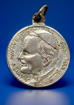 #ad Vintage Catholic Pope John Paul II OL Czestochowa Silver Tone Medal $11.99
