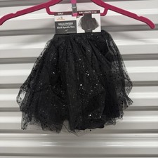 Celebrate Halloween Cosplay Dance Dress Up Girls Black Glitter Sparkle TUTU S/M