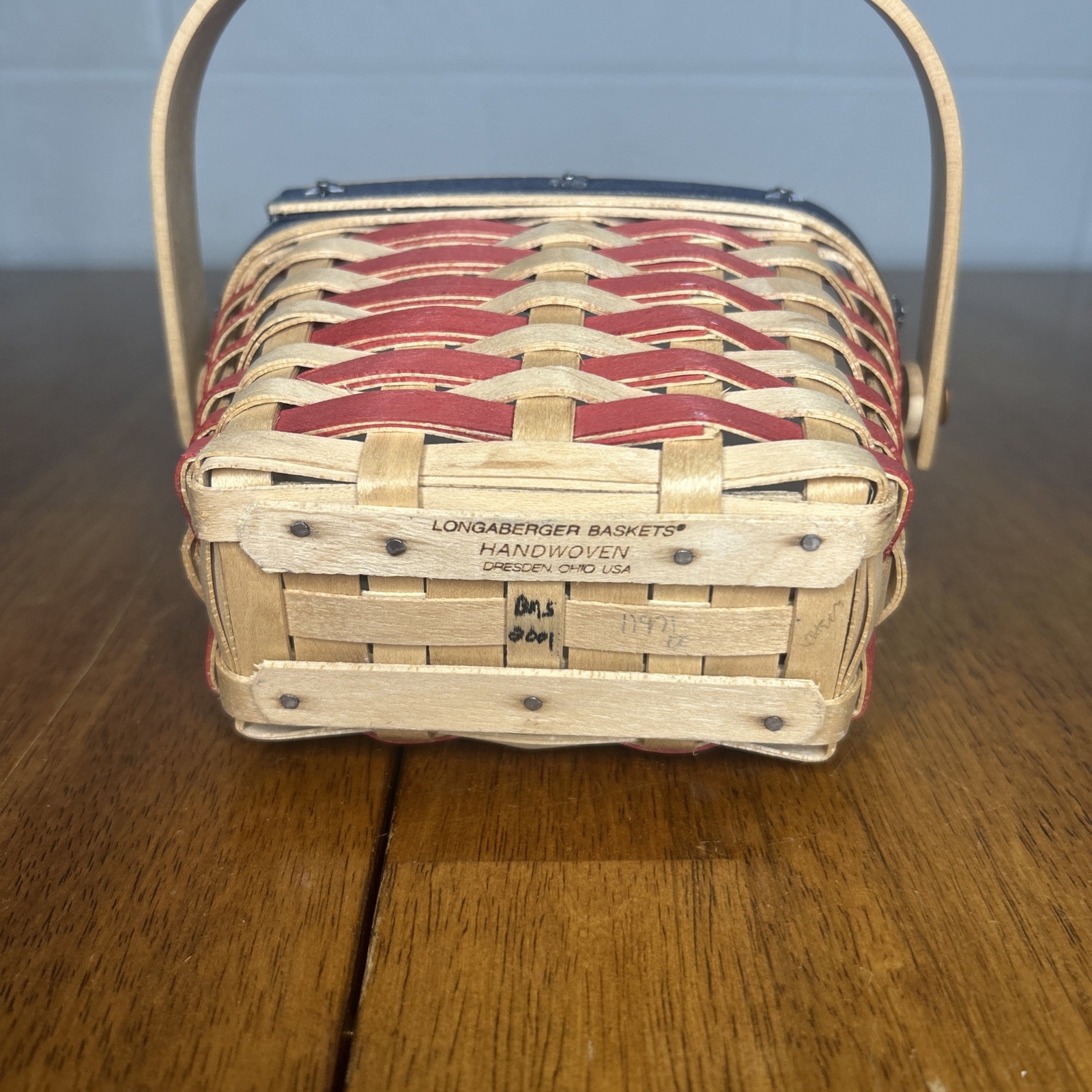 2001 Longaberger Hostess Appreciation Inaugural Basket w/Flag Liner Protector 