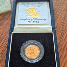 Royal Mint 1994 United Kingdom Gold Proof Half Sovereign Box & COA No. 4682