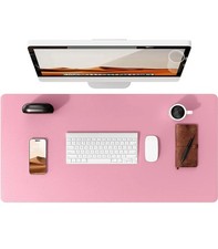 Large Pink Mouse Pad, Office Desk Mat, Non-Slip PU Leather Desk Pad Protector