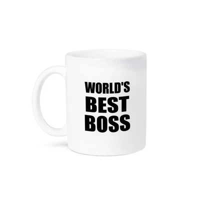 3dRose, Worlds Best Boss in black - great text design for the greatest boss, Mug