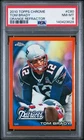 2010 TOPPS CHROME ORANGE REFRACTOR #C80 TOM BRADY PSA 8