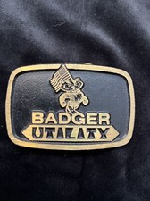 Vintage Belt Buckle Badger Utility Provo Utah Power Company Brass Dynabuckle