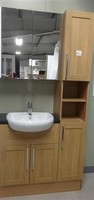Ex Display Homebase Canterbury Oak Bathroom Basin With Tap & Cabinets Ex Display Homebase Canterbury Oak Bathroom Basin With Tap & Cabinets