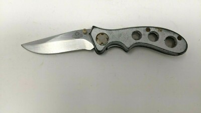 Fighter Plus Stainless Steel Folding Pocket Knife Plain Edge Liner Thumb Stud