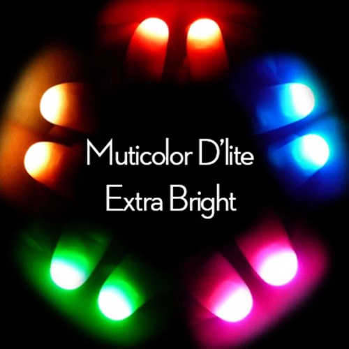 Super LED Light Thumb Tips Seven Colors Magic Tricks Professional Light-Pair Set