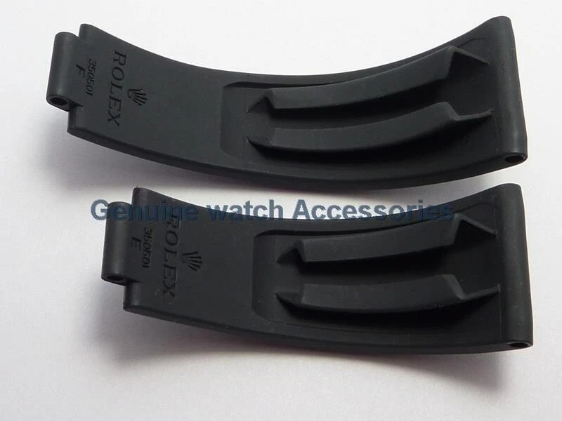 ROLEX Oysterflexラバーベルト350501 E-E ROLEX OEM Daytona Oysterflex 20mm BLACK Rubber Strap Set (Sizes E+