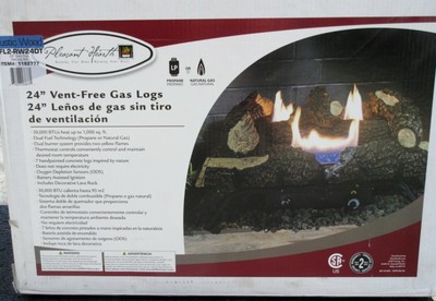Pleasant Hearth Valley Oak 30 In. Vent- Dual Fuel Gas Fireplace Logs With  Re for sale online | eBay