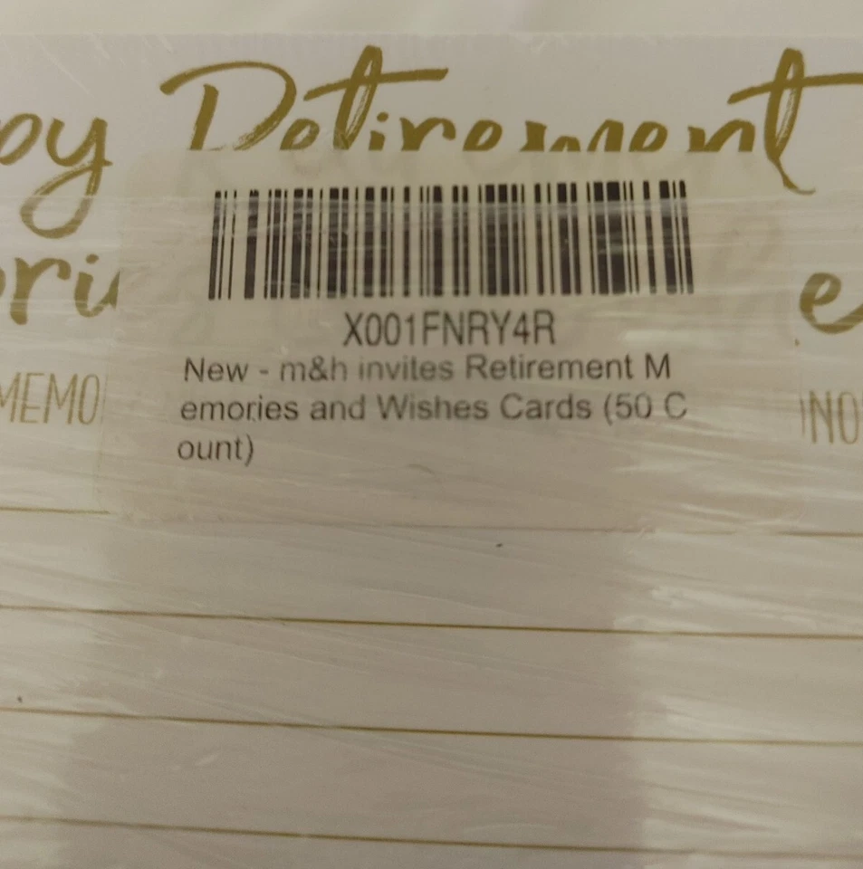Retirement Invitations Memories and Wishes Cards (100 Total) NOS 2 Sets M & H - Image 3 of 4