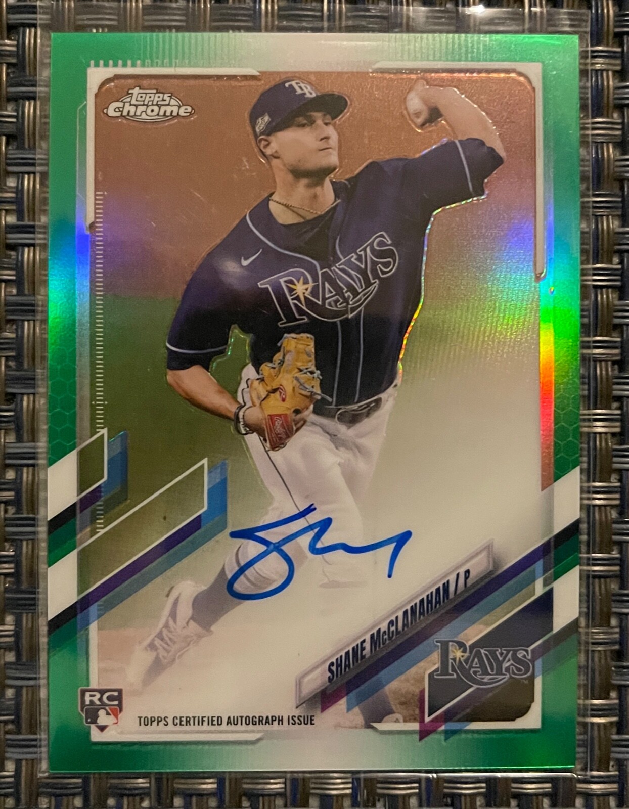 SHANE MCCLANAHAN 2021 TOPPS CHROME ROOKIE RC AUTO #RA-SM GREEN REFRACTOR #52/99