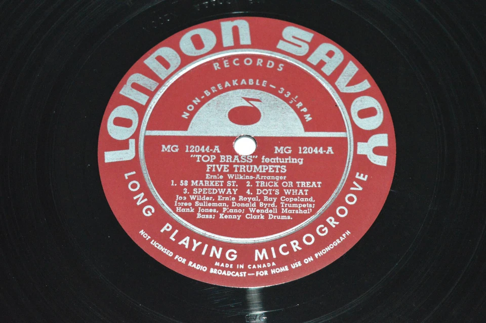 ERNIE WILKINS Top Brass Featuring 5 Trumpets LP 1955 London Savoy Canada Jazz - Image 3 of 4