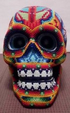 Cráneo Mesoamericano Huichol Cuentas Día de Muertos Día de los Muertos Calavera