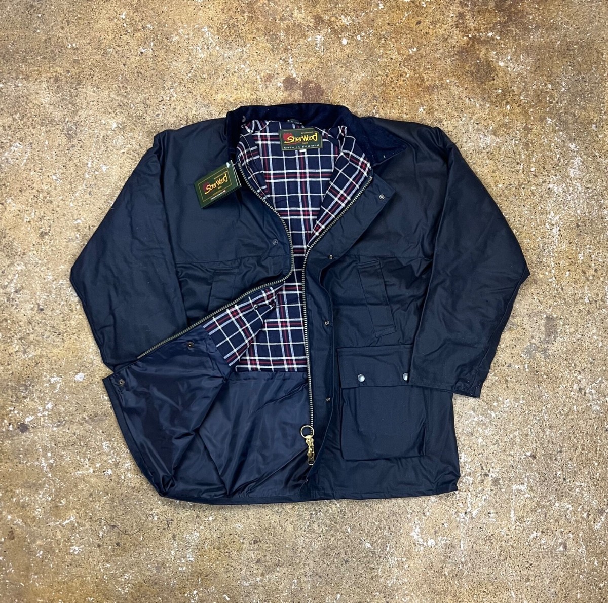 Men's Wax Jacket Small Sherwood Forest Classic Wet Wax Padded