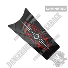 Fuel Tank Console Insert Dash Skin - Laminated 99 - 07 Touring - PINSTRIPE RED