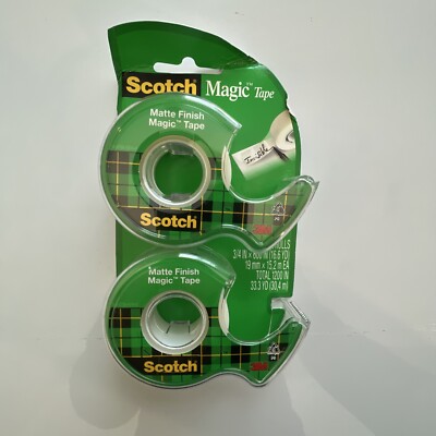 Scotch(R) Magic(TM) Tape in Dispensers 3/4in. x 600in 2 pcs per Pack W/Dispenser