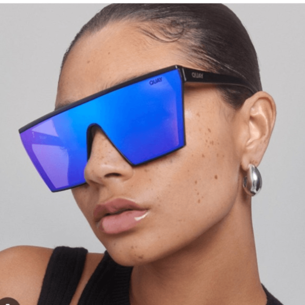 NEW! Rare Quay Spotlightbblue shield sunglasses | eBay