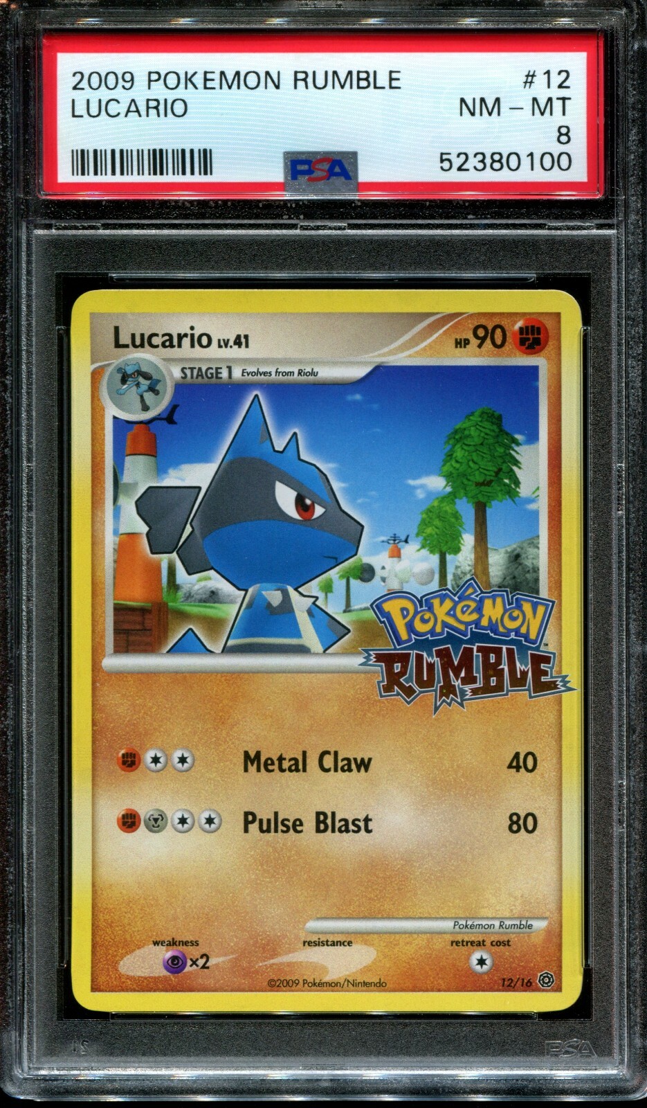 PSA 8 Mint Rumble Lucario 12/16 Promo 2009 English Pokemon Card Graded |  eBay
