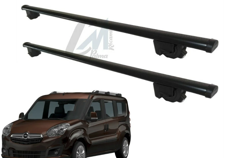TURTLE Air2 Portapacchi Compatibile Con Opel Combo Life (2019-2024) - Barre In Alluminio, Carico 75kg In Movimento, Chiusura Bloccabile, Colore Nero