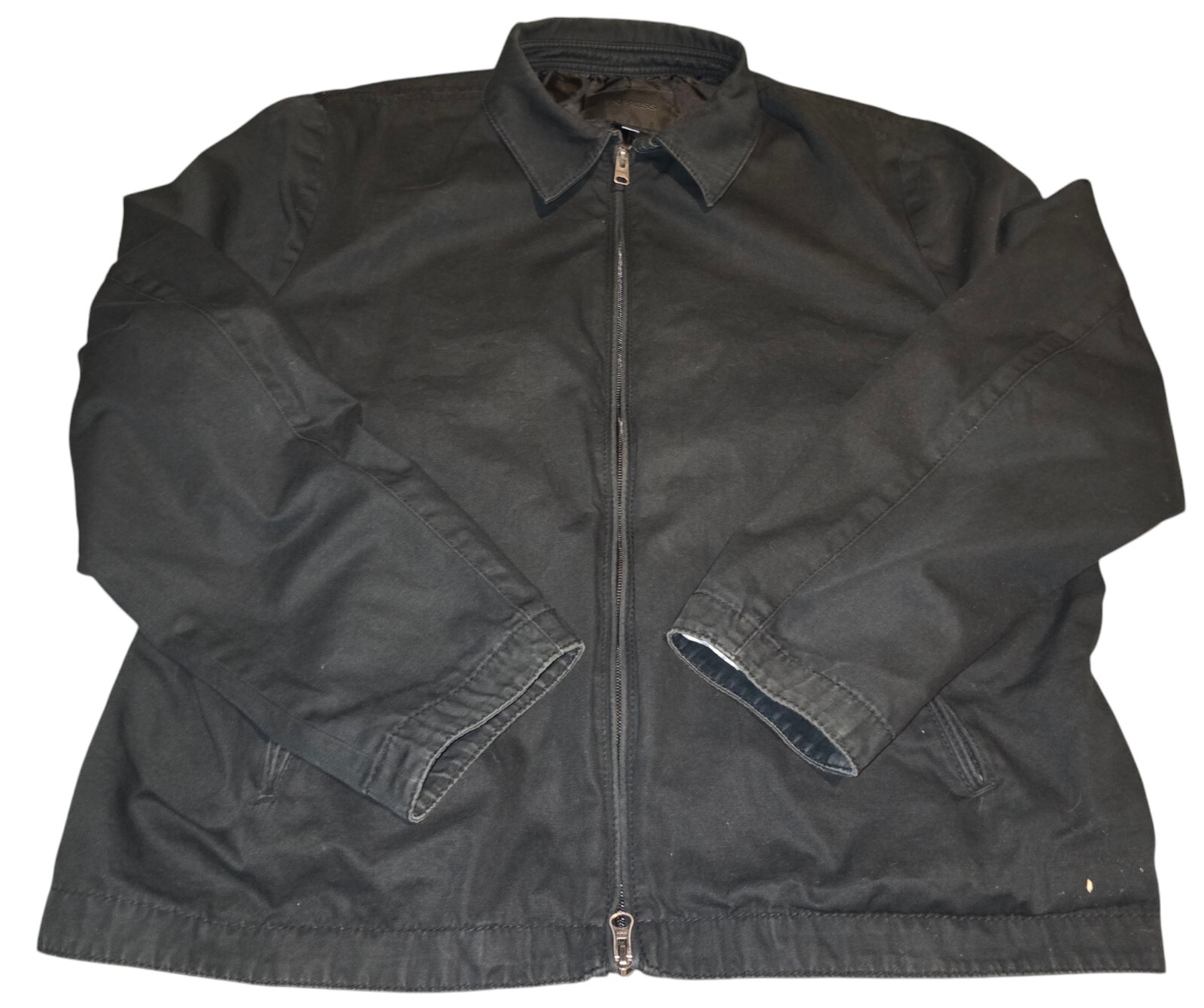 Men's Express Solid Zip Bomber Jacket, Size XL Bl… - image 6